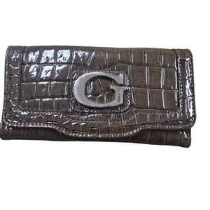 Guess Metallic Crocodile Embossed Wallet